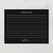 ブラックミニマリストスクリプトブライダルシャワーレシピカード エンクロージャーカード (裏面)