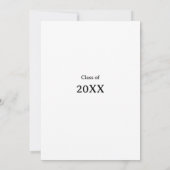 ブラックミニマリストスクリプト卒業招待状 招待状 (裏面)