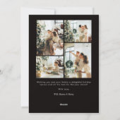 ブラックミニマリストハッピーホリデーズアーチフォト シーズンカード (裏面)