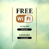 ブラックミニマリストフリーWifiメタル ウィンドウサイン (シート3)