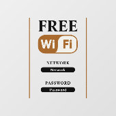 ブラックミニマリストフリーWifiメタル ウィンドウサイン (シート)