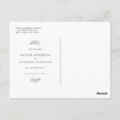 ブラックミニマリストフレーム写真の日付を保存 ポストカード (裏面)