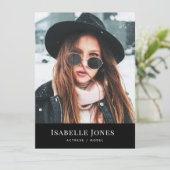 ブラックミニマリストモデルアクター3 Photo Compカード (スタンド正面)