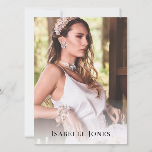 ブラックミニマリストモデルアクター5 Photo Compカード (正面)