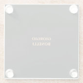 ブラックミニマリスト個人モダン ガラスコースター (裏面)