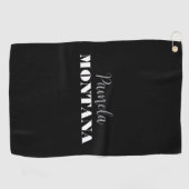 ブラックミニマリスト個人モダン ゴルフタオル (横)