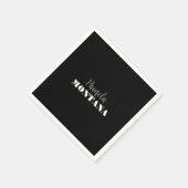 ブラックミニマリスト個人モダン スタンダードカクテルナプキン (角)