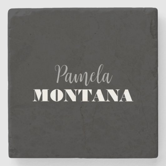 ブラックミニマリスト個人モダン ストーンコースター (正面)