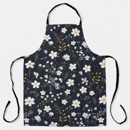 ブラックミニマリスト優しいガーデンワイルドフラワー子供部屋 エプロン
