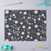 ブラックミニマリスト優しいガーデンワイルドフラワー子供部屋 薄葉紙 (クラフト)