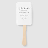 ブラックミニマリスト優美スクリプト結婚式 プログラム ハンドファン (正面)