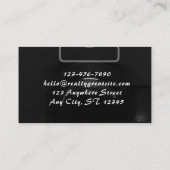 ブラックミニマリスト写真スタジオの名刺 名刺 (裏面)