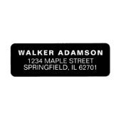 ブラックミニマリスト名の基本差出人住所ラベル ラベル (正面)
