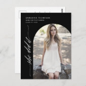 ブラックミニマリスト彼女はそれを卒業アーチ写真をした ポストカード (正面/裏面)