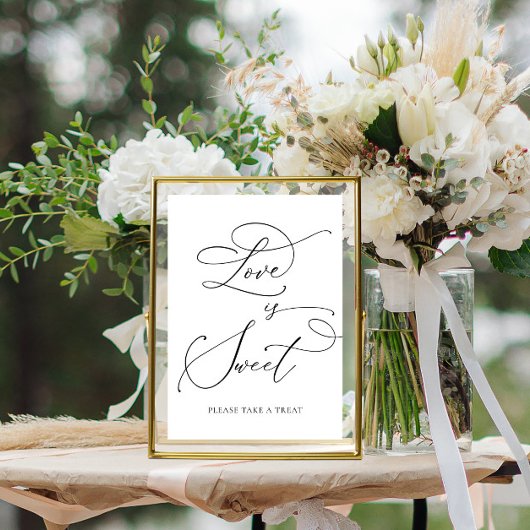 ブラックミニマリスト愛は甘いデザートバーペデスタ フォトプリント           