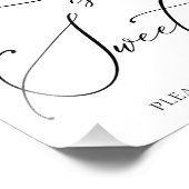 ブラックミニマリスト愛は甘いデザートバーペデスタ フォトプリント            (角)