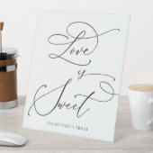 ブラックミニマリスト愛は甘いデザートバーペデスタ 台座サイン (インサイチュ)