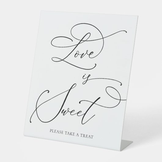 ブラックミニマリスト愛は甘いデザートバーペデスタ 台座サイン (正面)