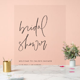 ブラックミニマリスト手書きブライダルシャワー アクリルサイン
