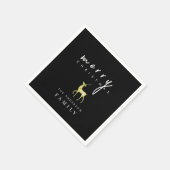 ブラックミニマリスト水の色のトナリアクリスマス スタンダードカクテルナプキン (角)