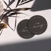 ブラックミニマリスト私は踊り私の飲み物を取らない ラウンドペーパーコースター