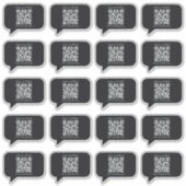 ブラックミニマリスト音声バブルQRショップシール シール (正面)