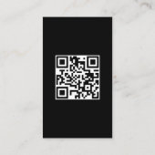 ブラックミニマリスト黄色のラインカーダークqrコード 名刺 (裏面)