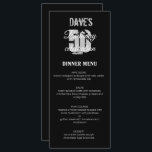 ブラックミニマリスト50th Any Birthday Party メニュー<br><div class="desc">黒パーソナライズされたシンプルミニマル50th Any Birthday Partyメニュー</div>