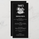 ブラックミニマリスト50th Any Birthday Party メニュー<br><div class="desc">黒パーソナライズされたシンプルミニマル50th Any Birthday Partyメニュー</div>