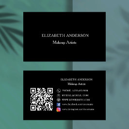 ブラックミニマリストQrコードソーシャルメディア 名刺