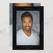 ブラックミニマリズムポートレートフォトカレッジ大学 案内状 (正面/裏面)