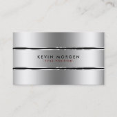 ブラックミニマルとシルバーのストライプ 名刺 (正面)