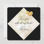 ブラックミニマルと金ゴールドラブバレンタイン シーズンカード (裏面)
