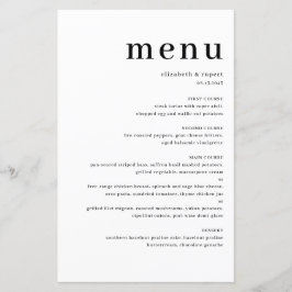 ブラックミニマルなセリフのスクリプトタイポグラフィメニューカード