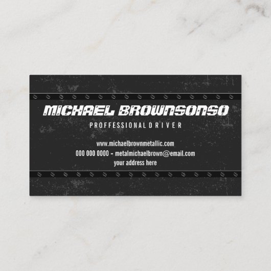 ブラックミニマルはっきりしたリスト 名刺 (裏面)