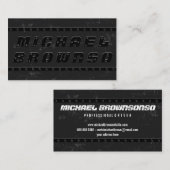 ブラックミニマルはっきりしたリスト 名刺 (正面/裏面)