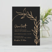 ブラックミニマルアーモダンチ結婚式招待状 招待状 (スタンド正面)