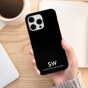 ブラックミニマルイニシャルモノグモダンラム Case-Mate iPhone 14ケース