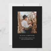 ブラックミニマルウェディング | エレガントモダン写真 招待状 (裏面)