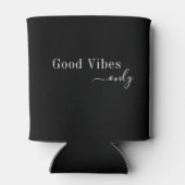 ブラックミニマルエレガントラリストのスクリプト名パーソナライズされた 缶クーラー (裏面)