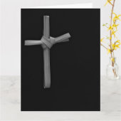 ブラックミニマルエレガントリストイースターカードにパームクロス カード (黄色い花)