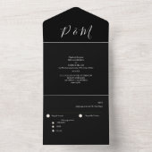 ブラックミニマルエレガントリストスクリプト オールインワン招待状 (内側)