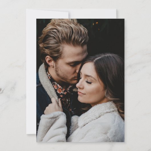 ブラックミニマルエレガントリストフォト日付カードの保存 招待状 (裏面)