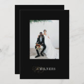 ブラックミニマルエレガントリストホリデーフォトカード シーズンカード (正面/裏面)