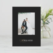 ブラックミニマルエレガントリストホリデーフォトカード シーズンカード (スタンド正面)