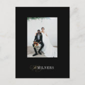 ブラックミニマルエレガントリストホリデーフォトポストカード シーズンポストカード (正面)