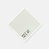 ブラックミニマルエレガントリストモノグラムイニシャル スタンダードカクテルナプキン (角)