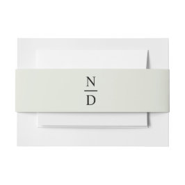 ブラックミニマルエレガントリストモノグラムイニシャル 招待状ベリーバンド