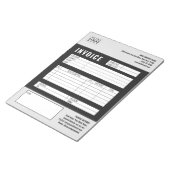 ブラックミニマルカスタムリストのビジネス請求書ロゴ ノートパッド (アングル)