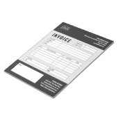 ブラックミニマルカスタムリストのビジネス請求書ロゴ ノートパッド (アングル)